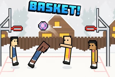 A man playing a basket ball game.